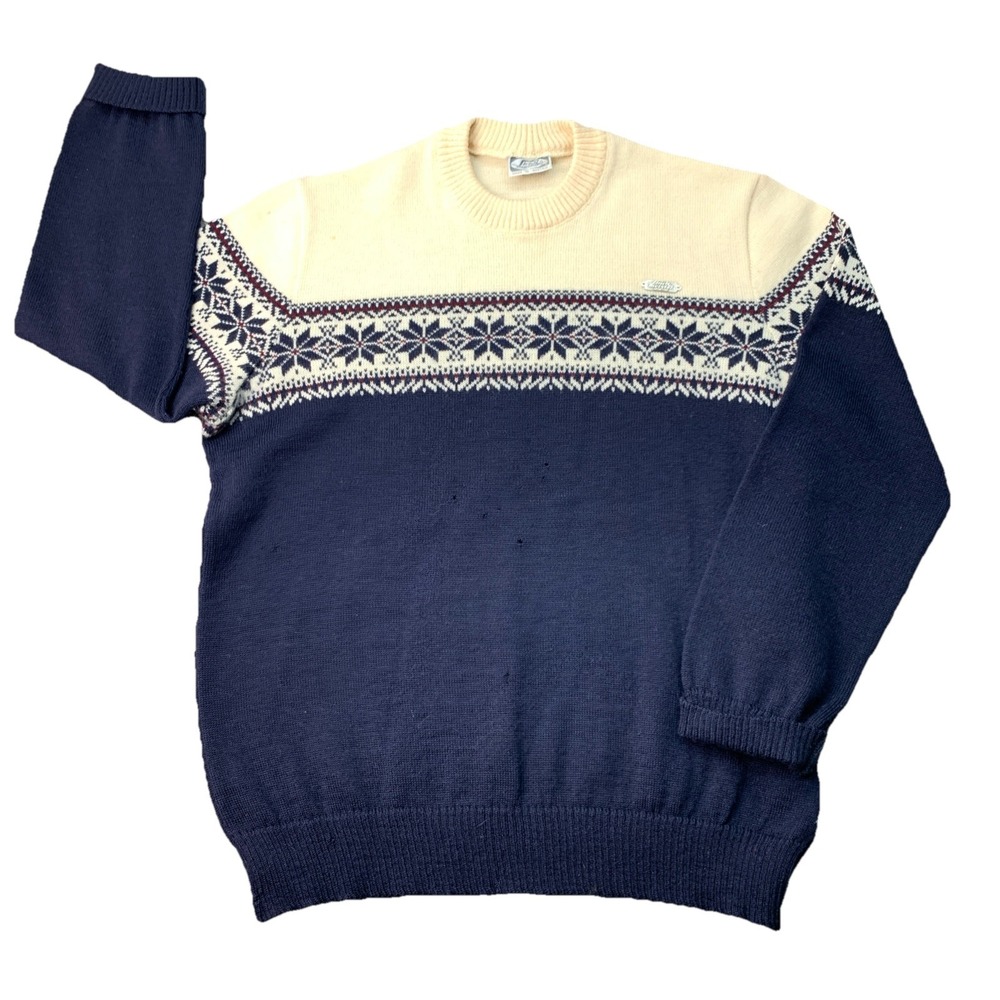 Vintage Meister Austria Sportive Crew Neck Ski Sweater Wool Dad Men's 80s/90s